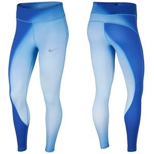 NWT NIKE LUX BLUE GRADIENT RUNNING LEGGINGS TIGHTS